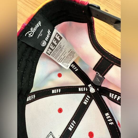 NWT Disney x NEFF Mickey Mouse Box Logo Tie Dye Snapback Hat - Picture 6 of 6